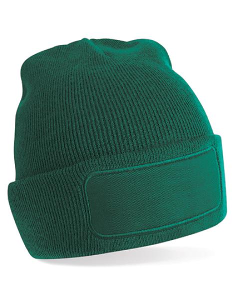 Patch-Beanie mit viereckigem Patch - verschiedene Farben - Gr. Onesize